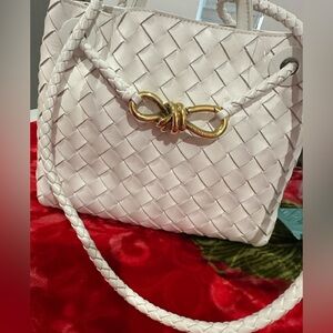 Bottega Veneta Small Andiamo Bag white